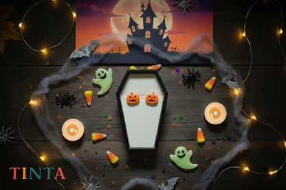 Smiley Pumpkin Stud | Halloween Special | Polymer Clay Earring