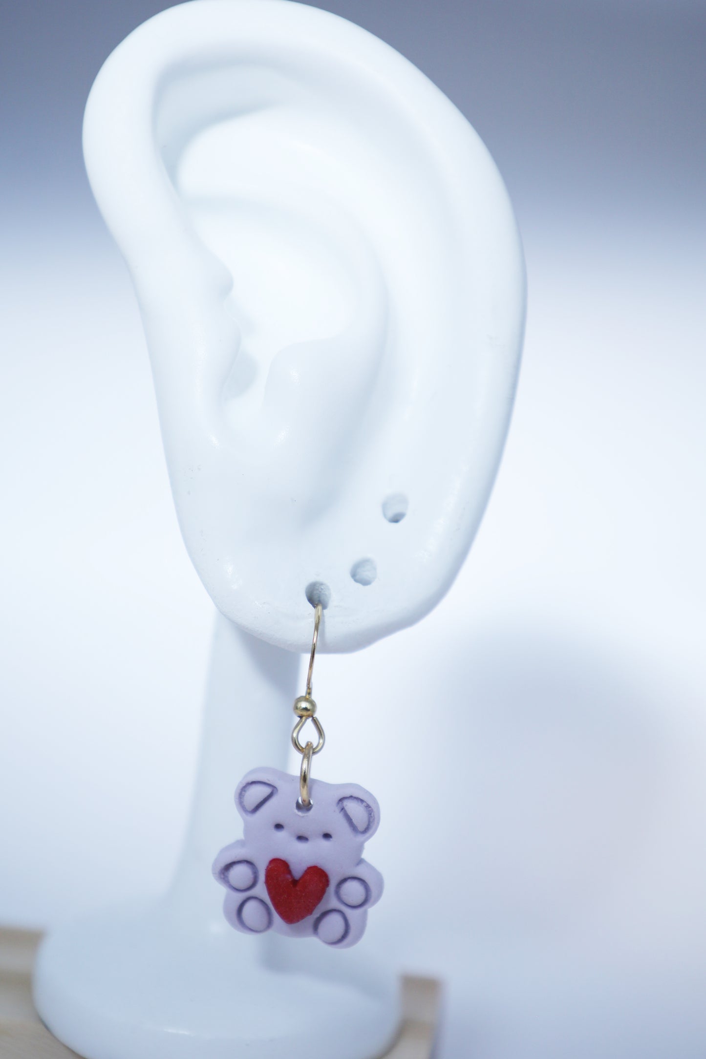 Bear Heart Stud | Animal Collection | Polymer Clay Earring