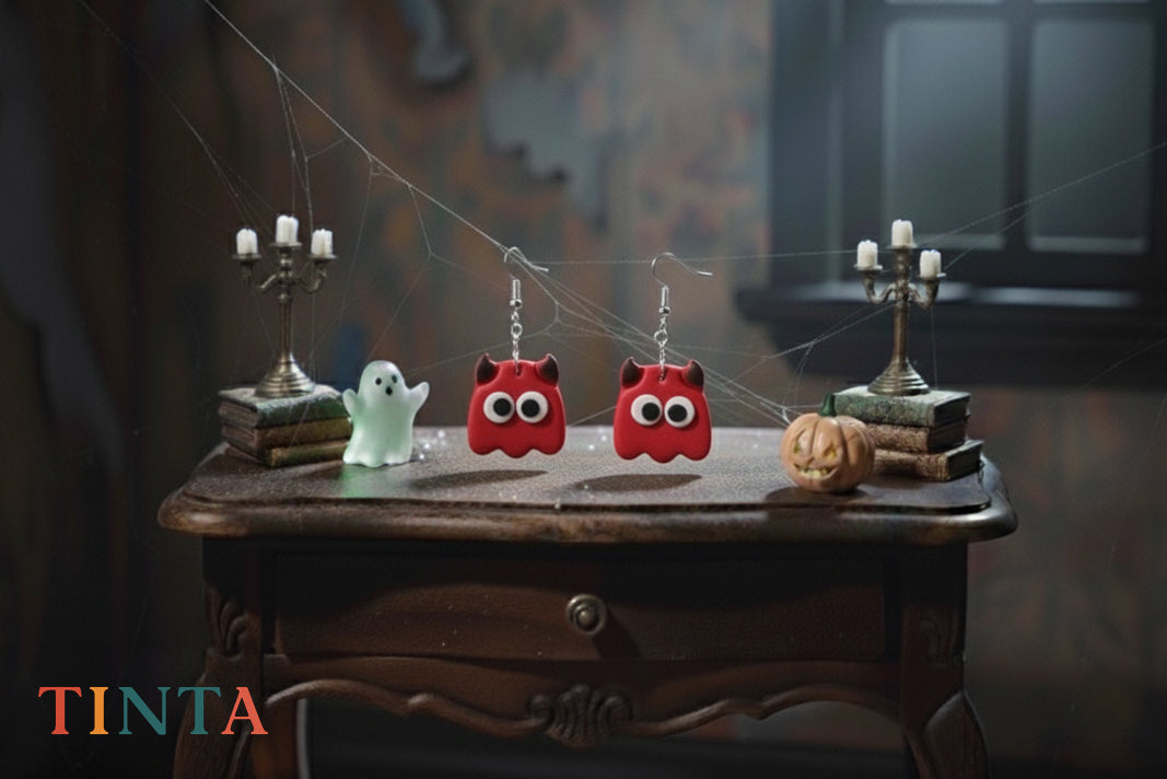 Red Monster Dangles | Halloween Special | Polymer Clay Earring