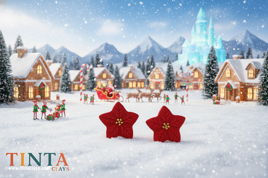 Red Blossom Stud | Christmas Special | Polymer Clay Earring