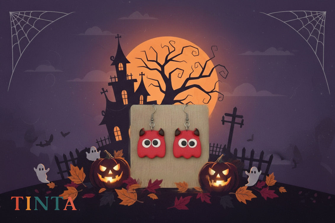 Red Monster Dangles | Halloween Special | Polymer Clay Earring