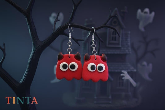 Red Monster Dangles | Halloween Special | Polymer Clay Earring