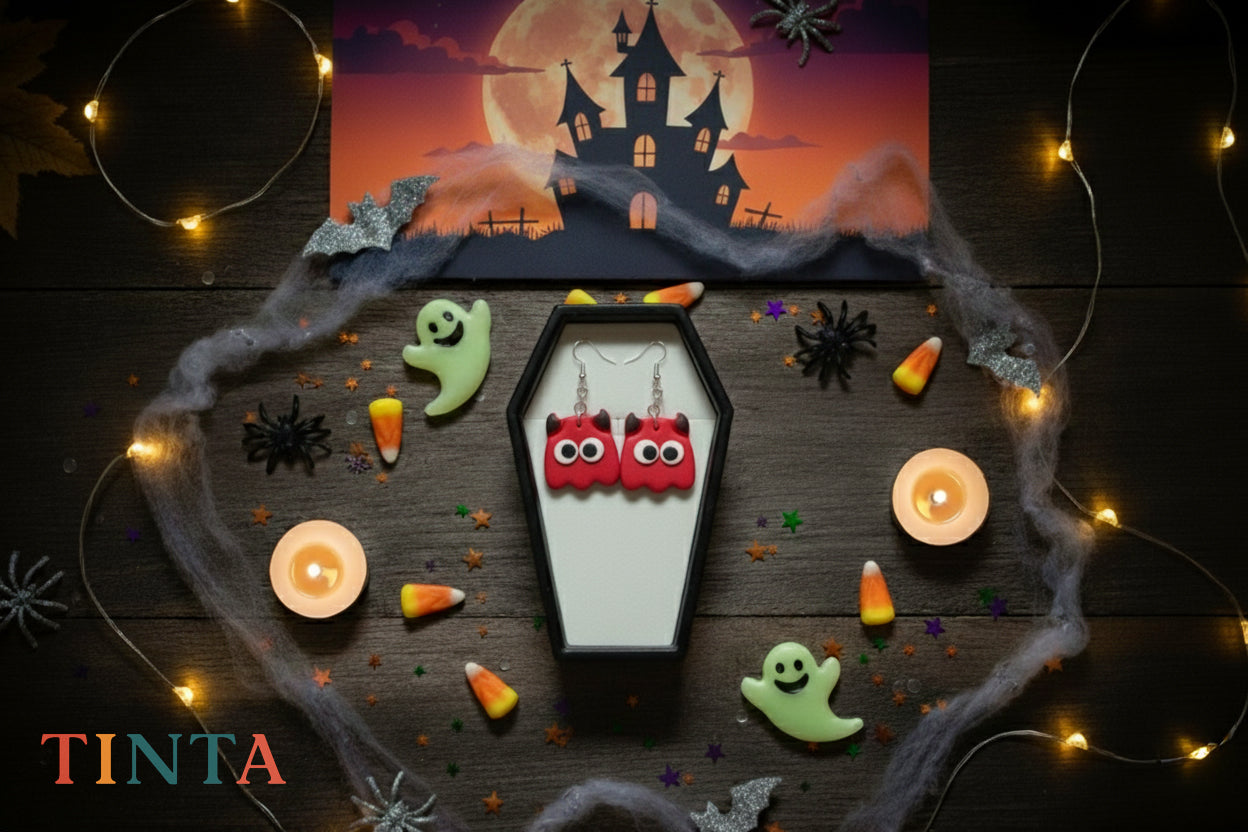 Red Monster Dangles | Halloween Special | Polymer Clay Earring