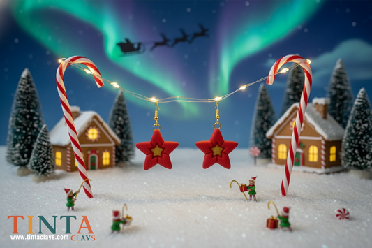 Red Star Stud | Christmas Special | Polymer Clay Earring