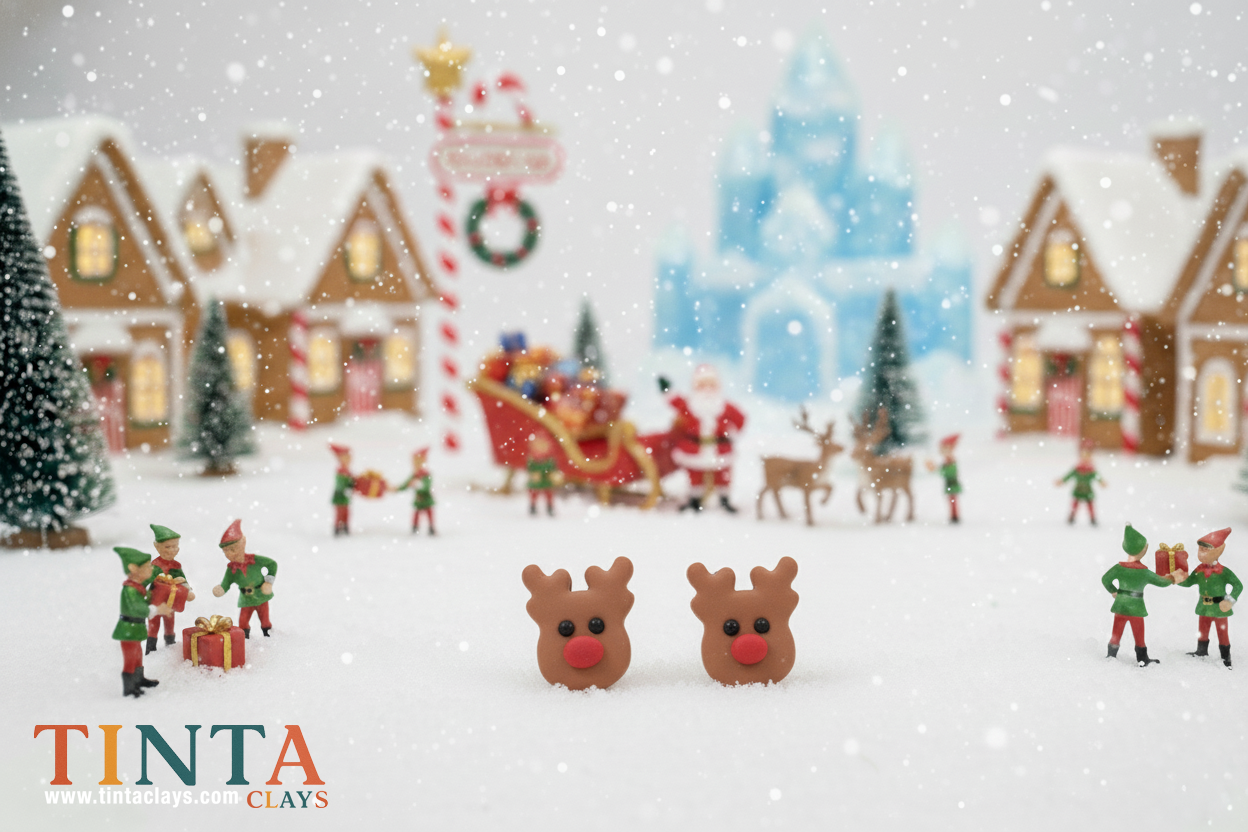 Red Nose Reindeer Stud | Christmas Special | Polymer Clay Earring