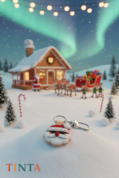 Santa Keychain | Christmas Bag Charm