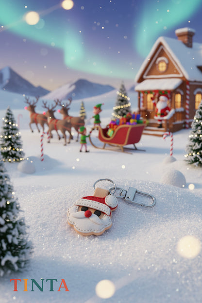Santa Keychain | Christmas Bag Charm