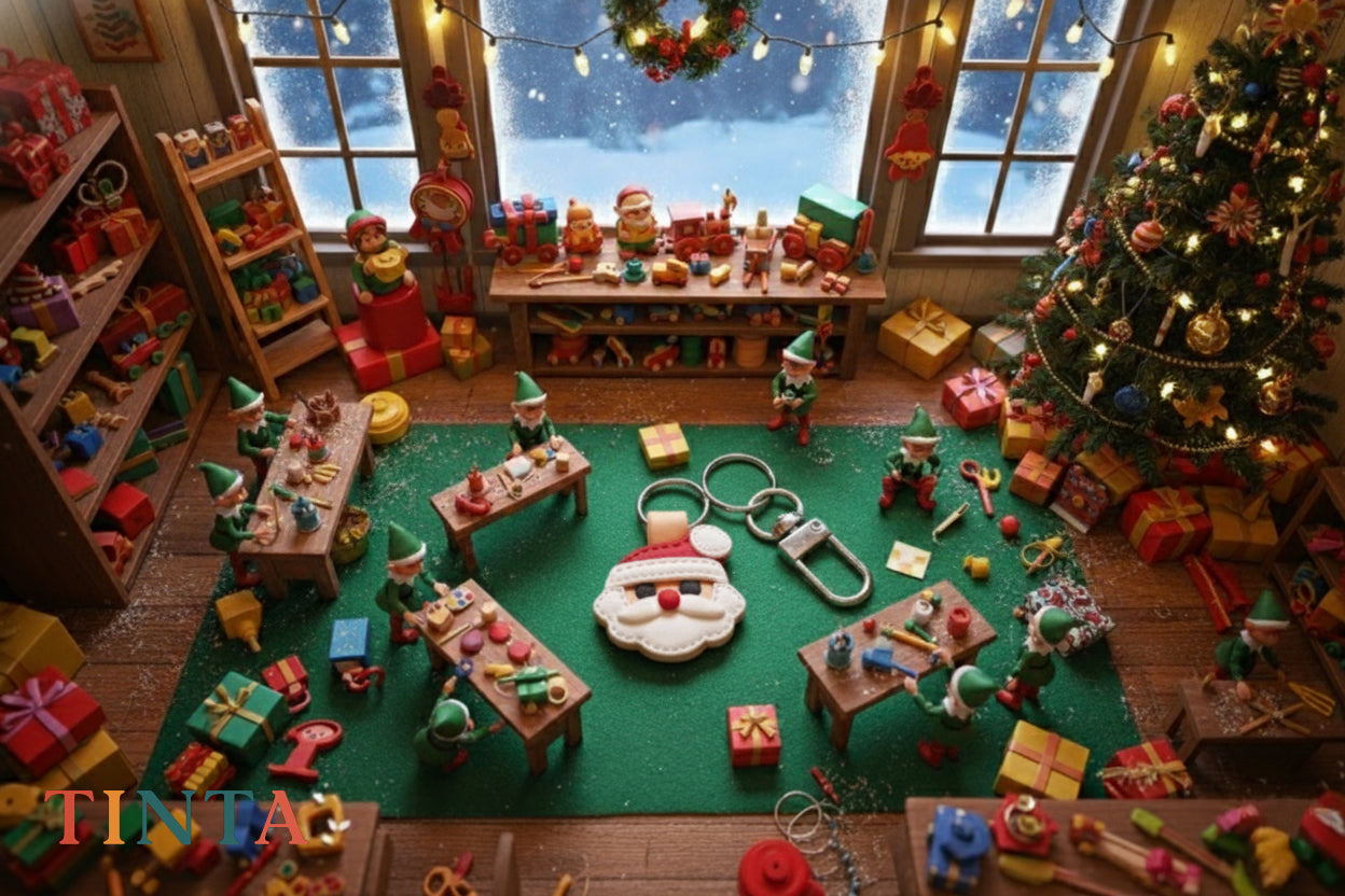 Santa Keychain | Christmas Bag Charm