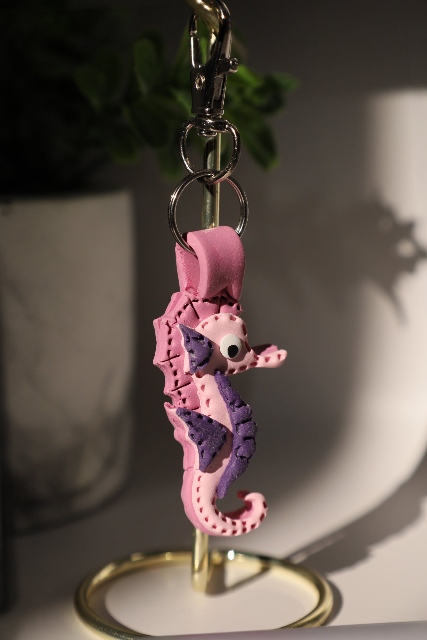 Cute Seahorse Polymer Clay Keychain | Handmade Ocean Bag Charm | Tinta Clays