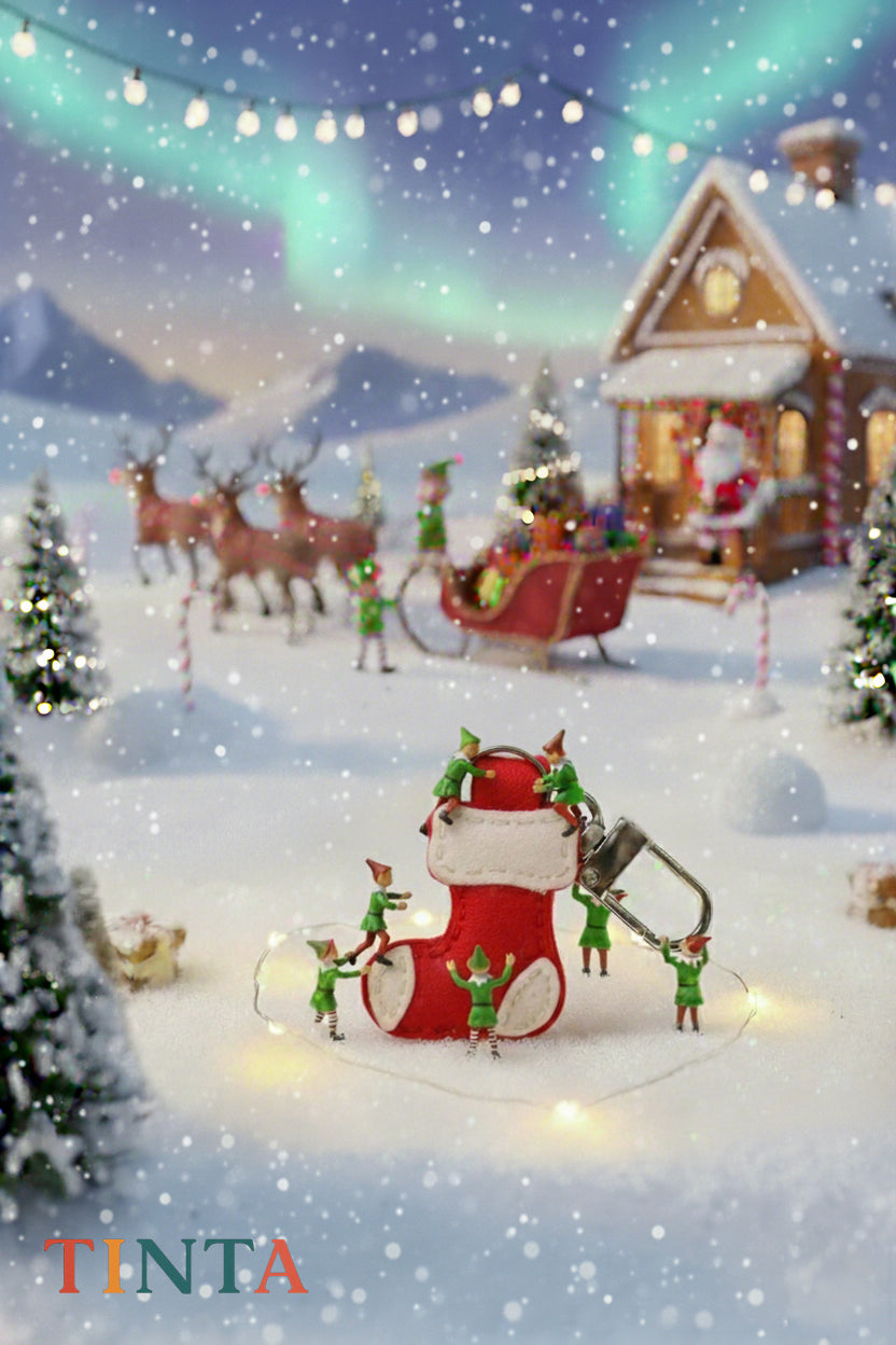 Red Stocking Keychain | Christmas Bag Charm