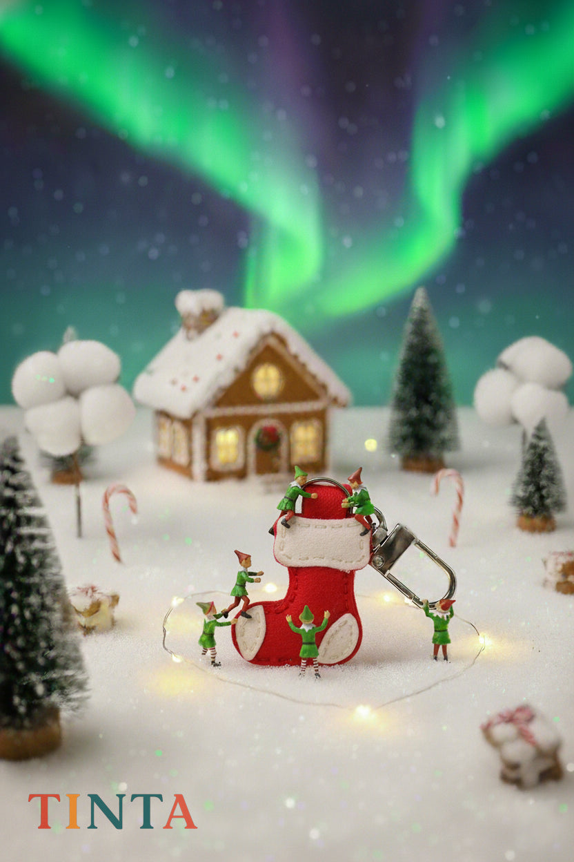 Red Stocking Keychain | Christmas Bag Charm