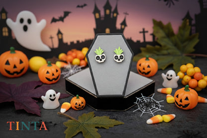 Skull Pot Stud | Halloween Special | Polymer Clay Earring