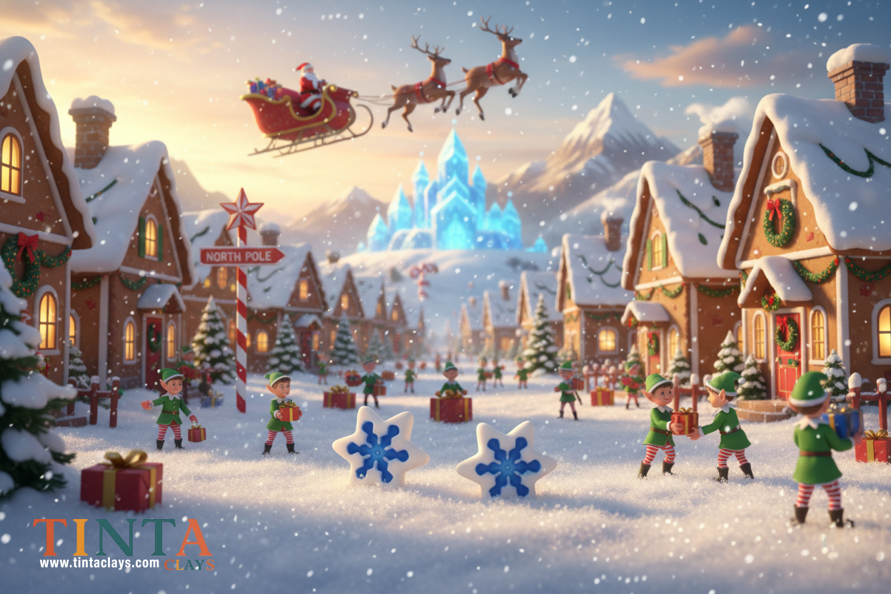 Winter Snowflake Stud | Christmas Special | Polymer Clay Earring