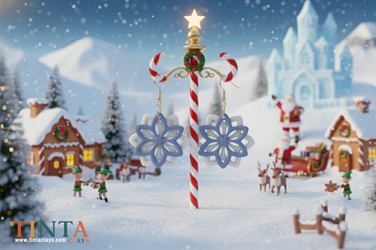 Winter Snowflake | Christmas Special | Polymer Clay Earring