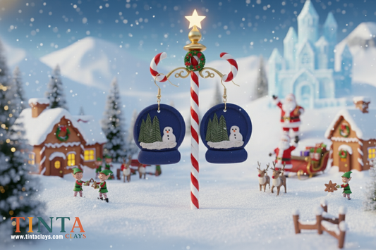 Winter Snow Globe | Christmas Special | Polymer Clay Earring