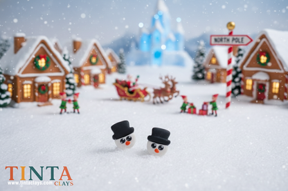 Cute Snowman Face | Christmas Special | Polymer Clay Earring