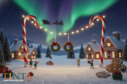 Holiday Wreath | Christmas Special | Polymer Clay Earring