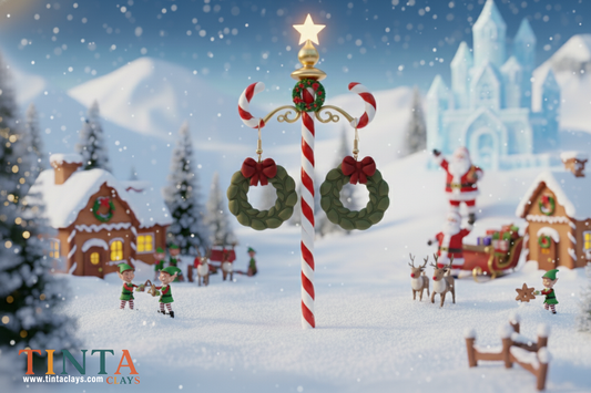 Holiday Wreath | Christmas Special | Polymer Clay Earring